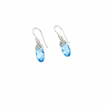 Blue Topaz Drop Silver Earrings E0113 | Handmade 925 Silver