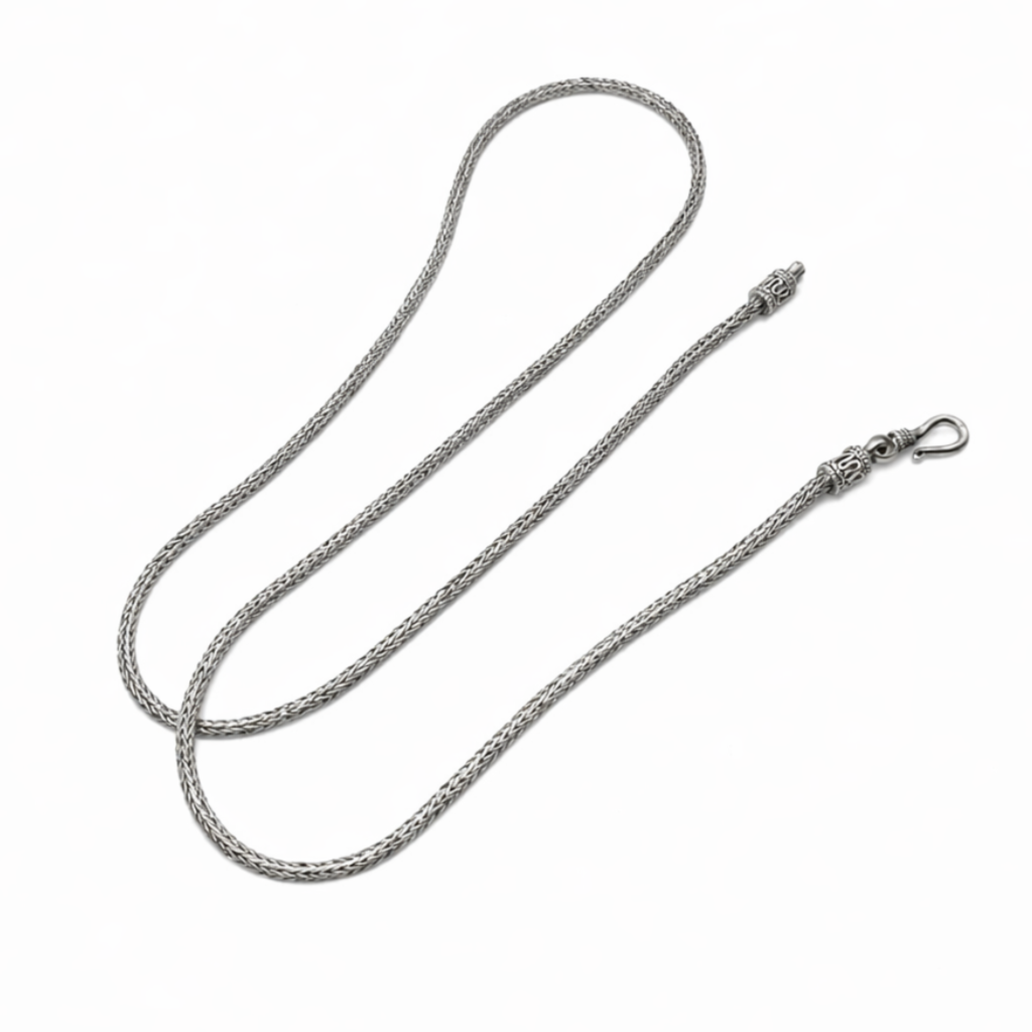 Handmade 925 sterling silver rope chain necklace with black oxide finish