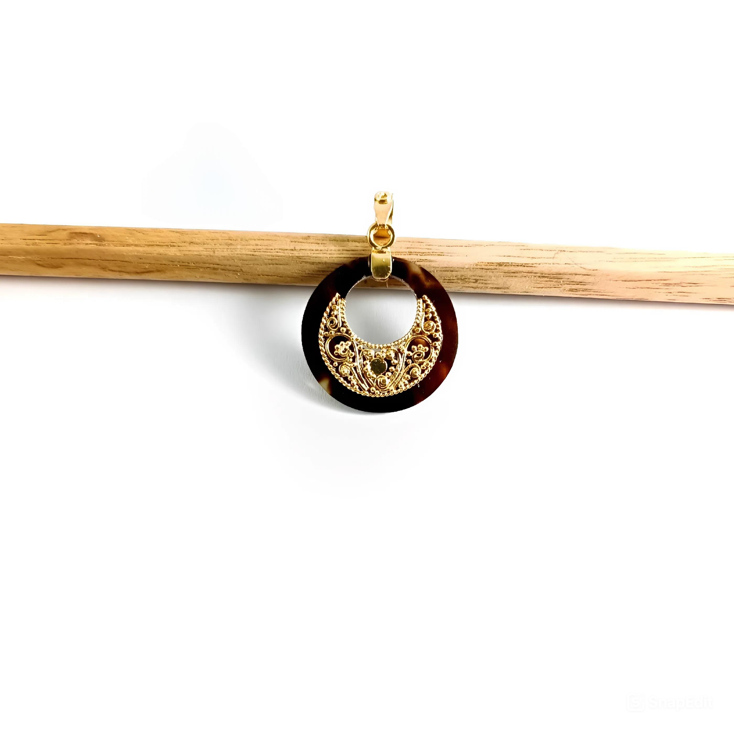 Sacred Crescent Gold-Plated Pendant P0102 | Handmade 925 Silver