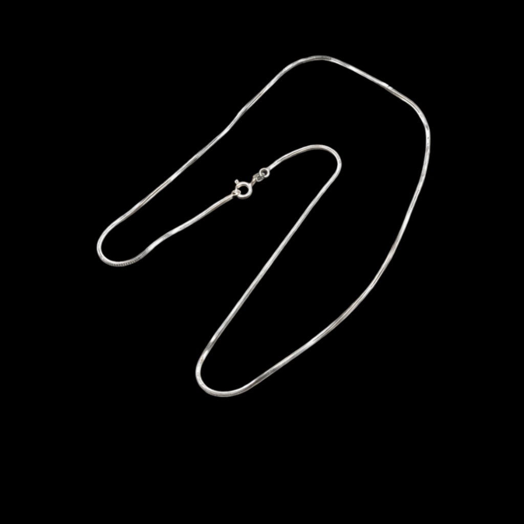 Minimalist silver chain necklace handcrafted from 925 sterling silver