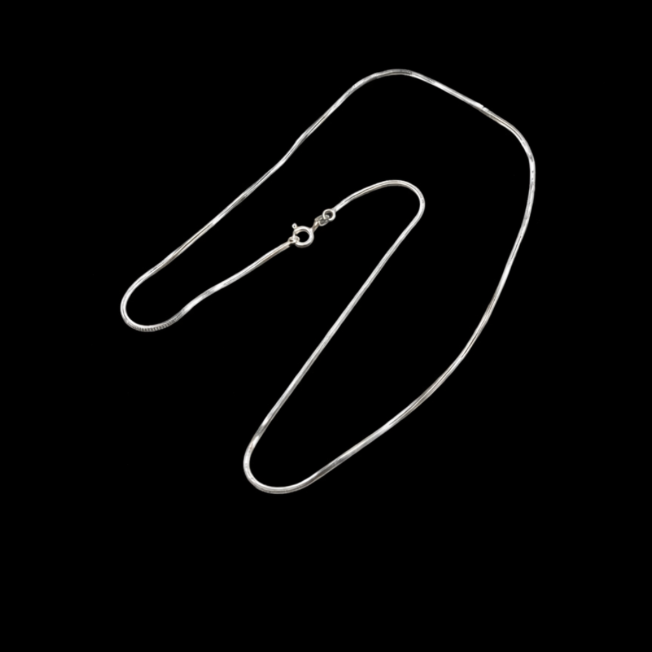 Minimalist silver chain necklace handcrafted from 925 sterling silver