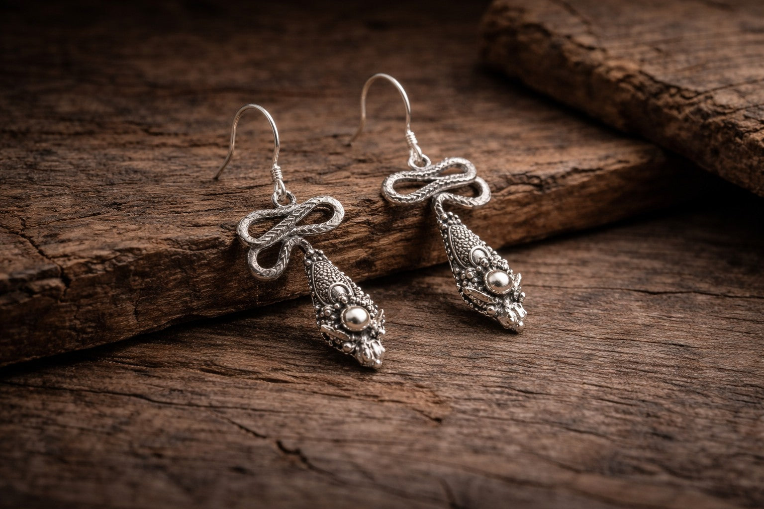 Dragon-inspired handcrafted silver jewelry made by local artisans
